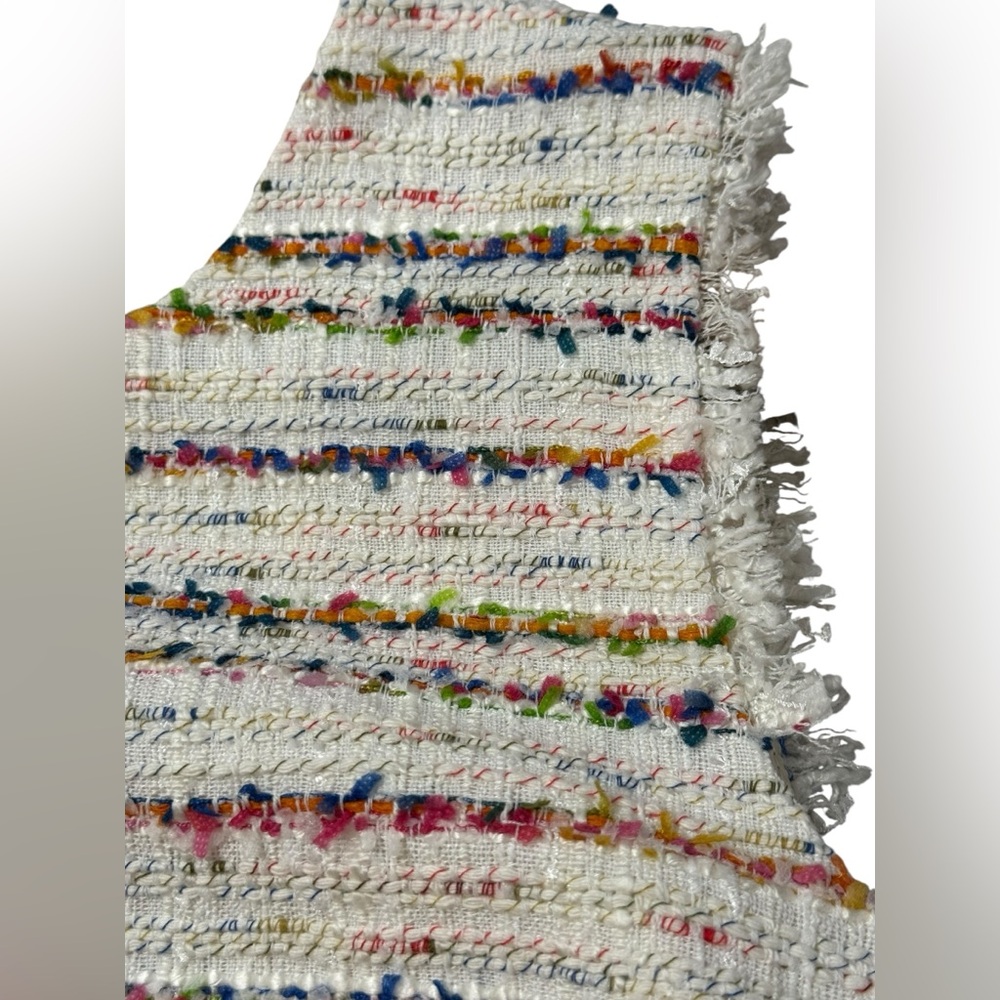 J. Crew White Tweed Multicolor-Striped Sheath Dress - Picture 7 of 12